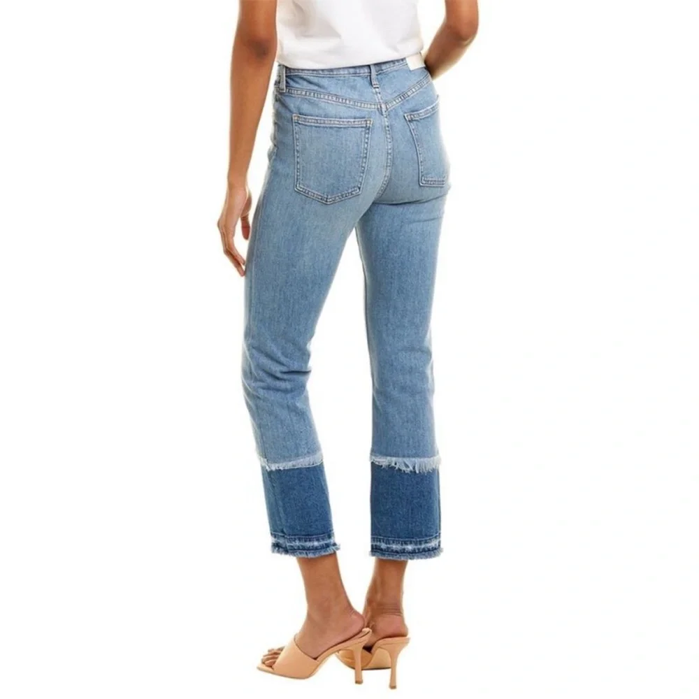 Jonathan Simkhai Womens  River Cayucas High-Rise Straight Jean, Blue